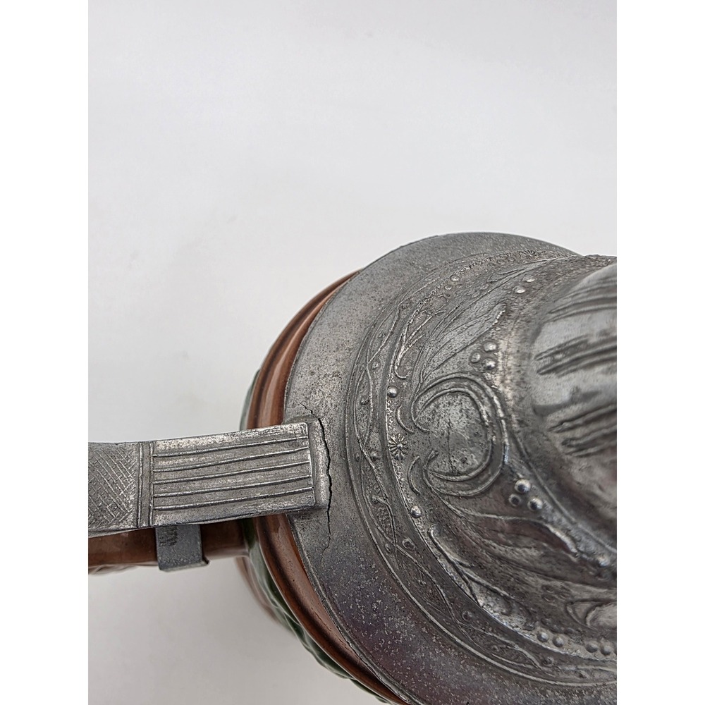 Vintage Musical Beer Stein German Style Relief Lute Player Ceramic Lidded Mug - Picture 7 of 7